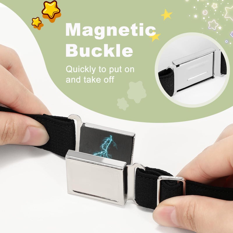 XZQTIVE 2 Pack Kids Adjustable Magnetic Belt Boys Girls Elastic Belt with Easy Magnetic Buckle - Image 3